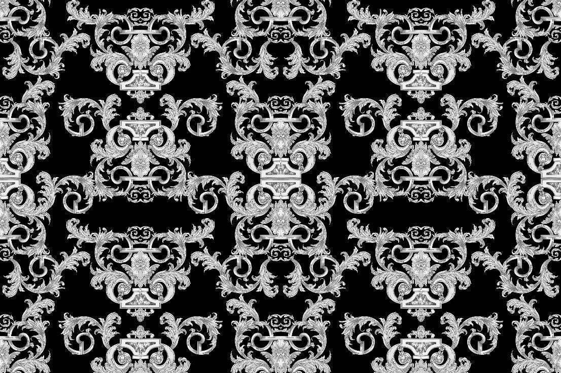 Silver Baroque Fabric by the Metre