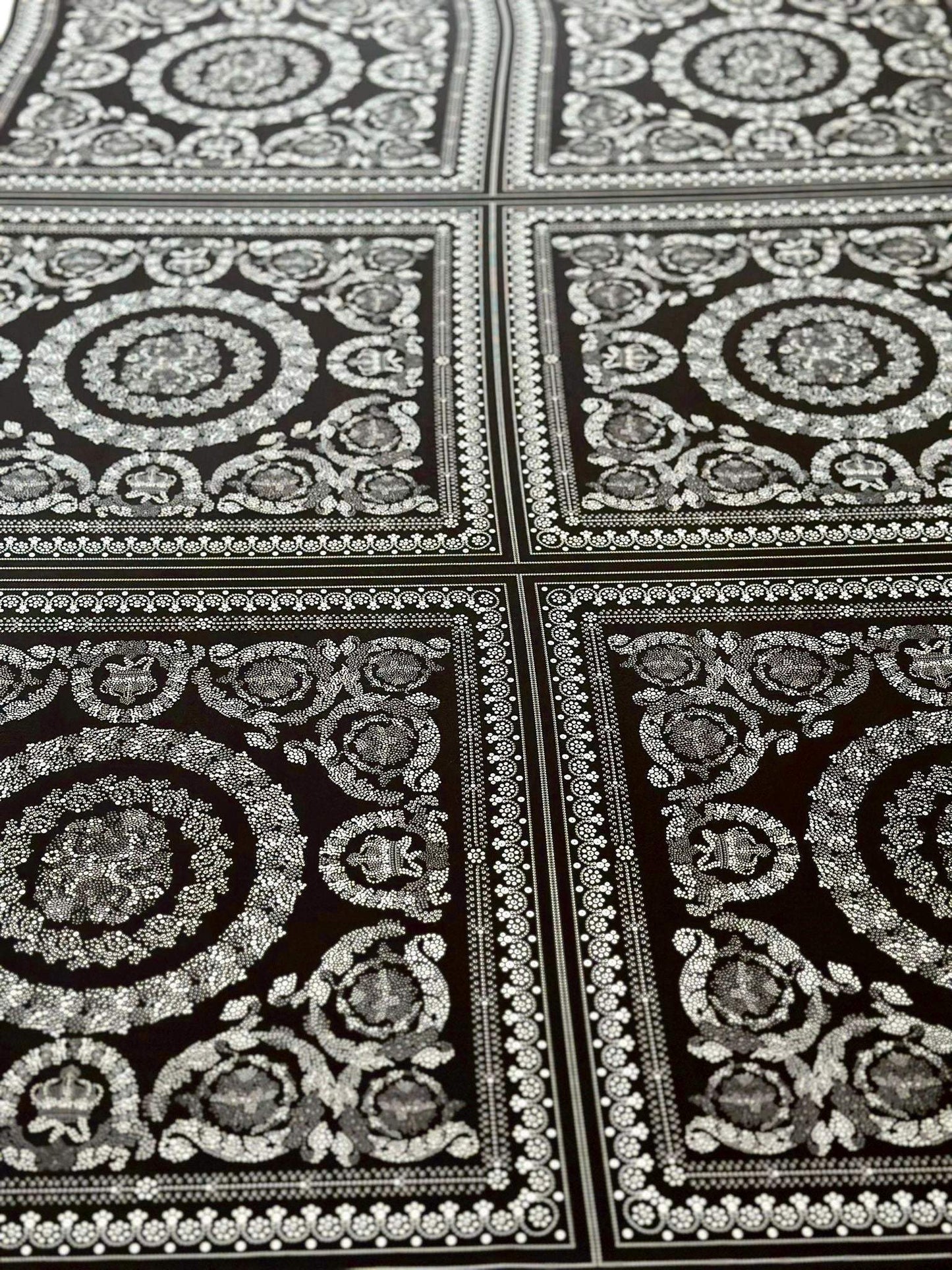 Baroque Silver Fabric – Custom Printed Fabric, Choose Material by Metre