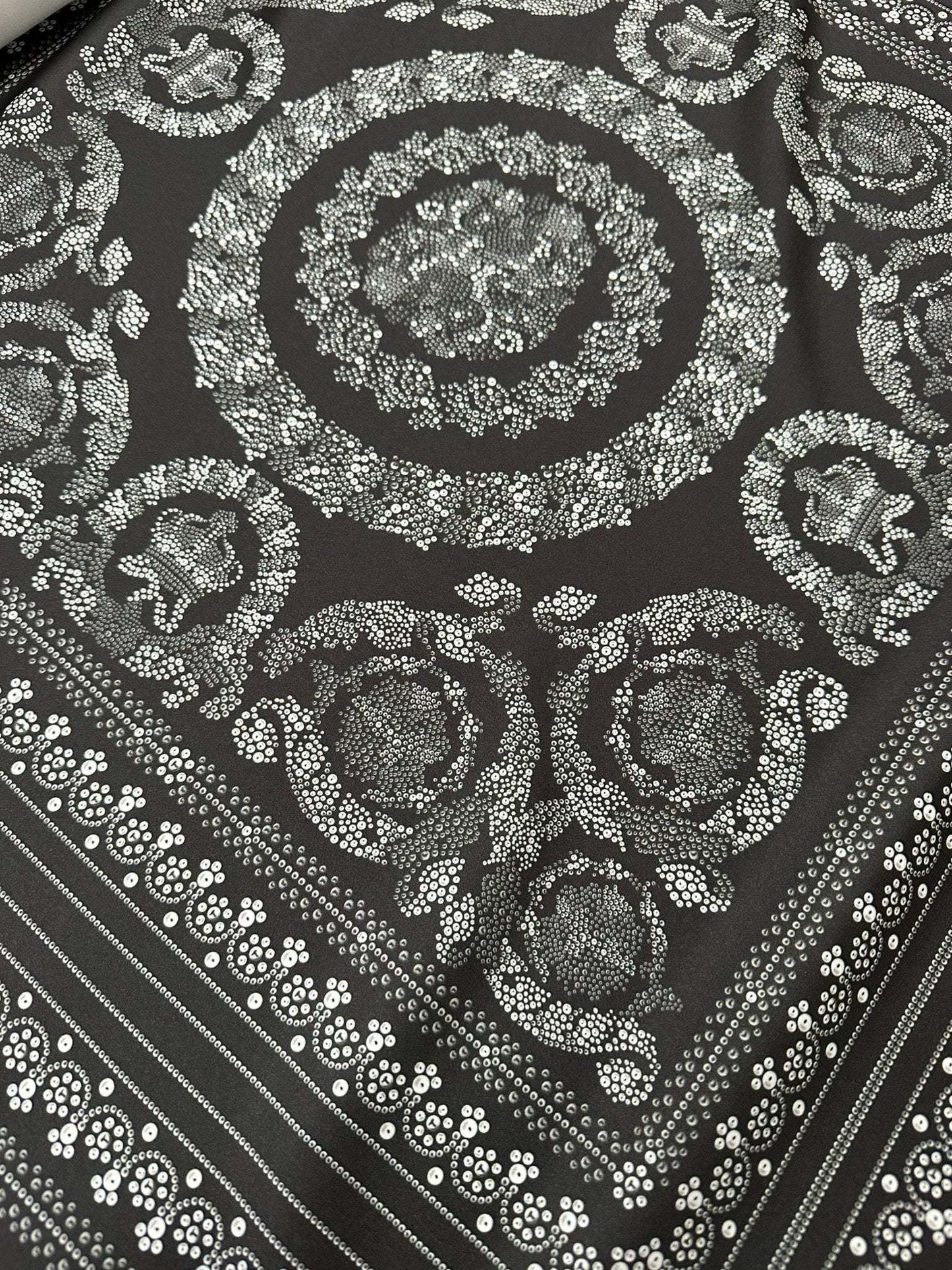 Baroque Silver Fabric – Custom Printed Fabric, Choose Material by Metre