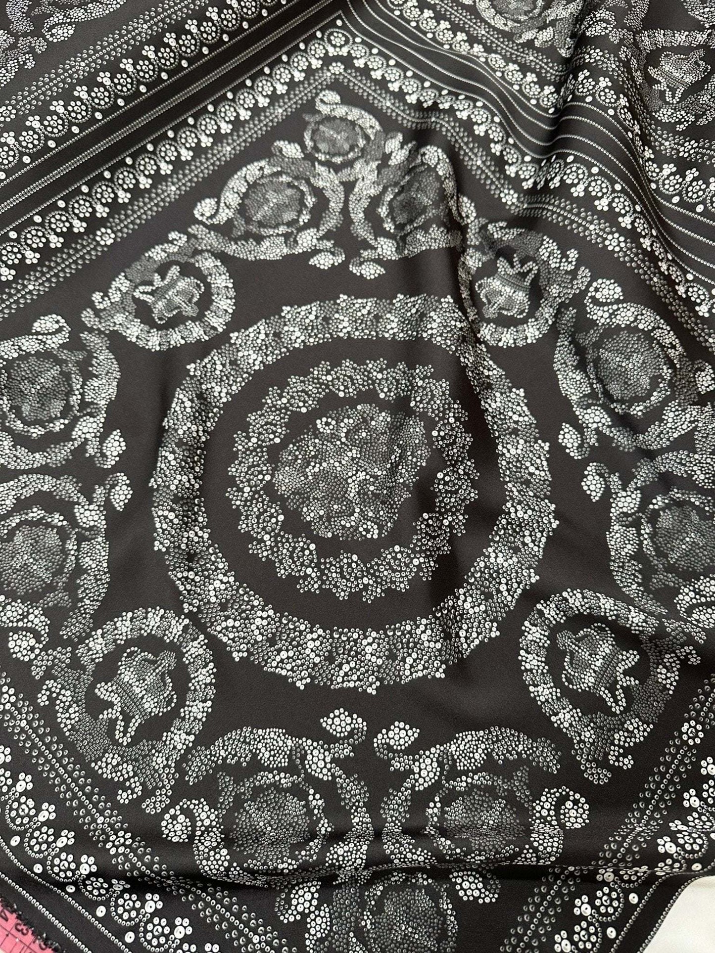 Baroque Silver Fabric – Custom Printed Fabric, Choose Material by Metre