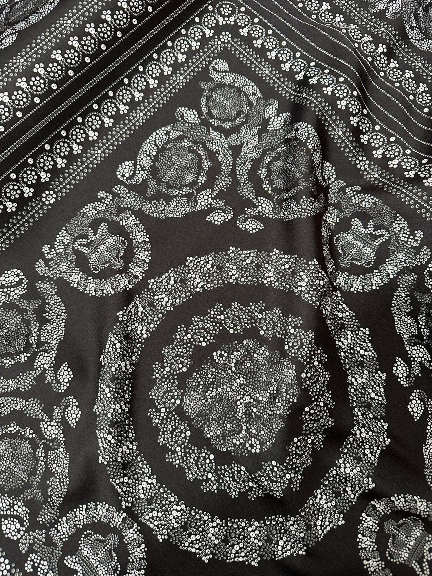Baroque Silver Fabric – Custom Printed Fabric, Choose Material by Metre