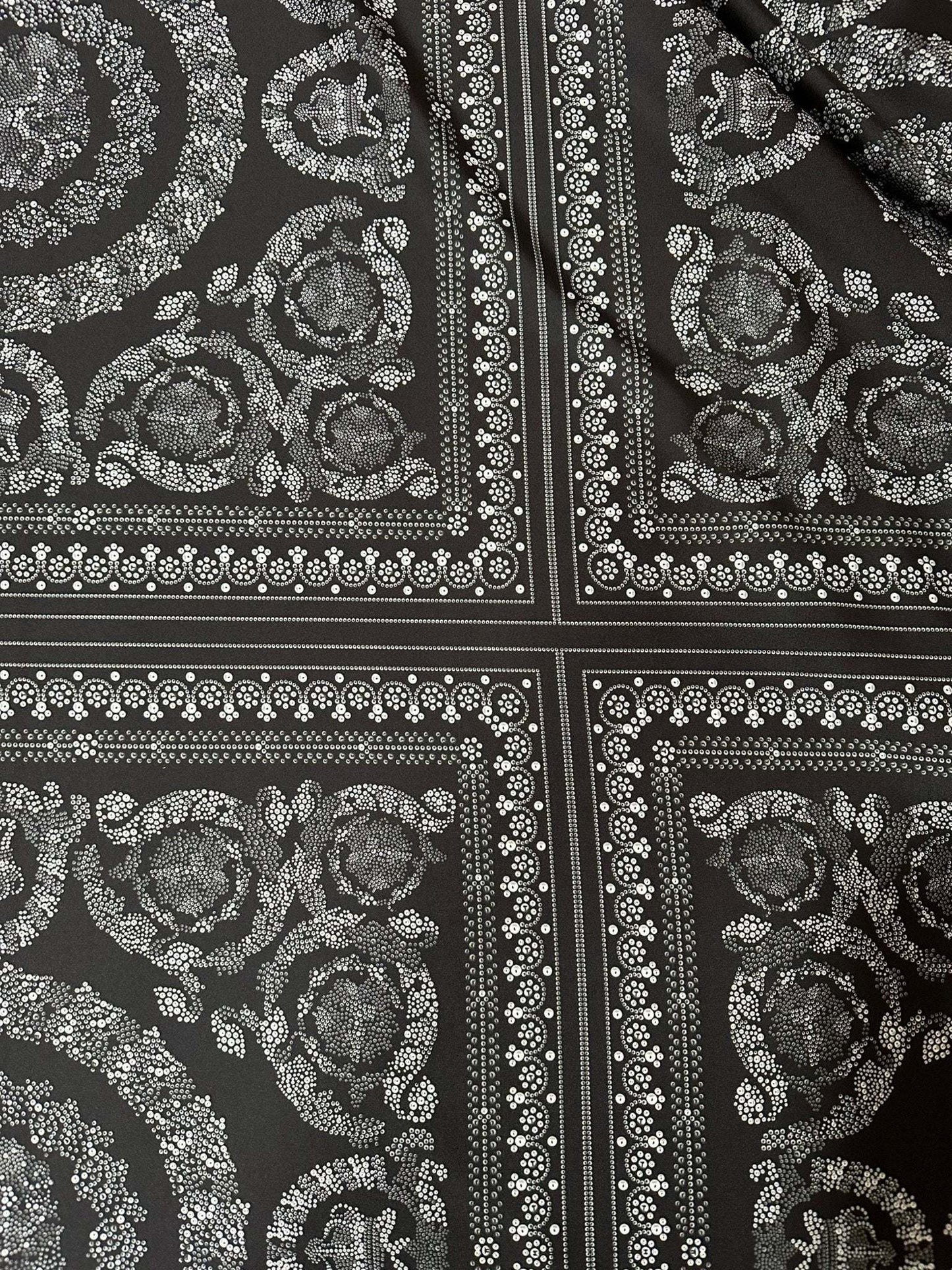 Baroque Silver Fabric – Custom Printed Fabric, Choose Material by Metre