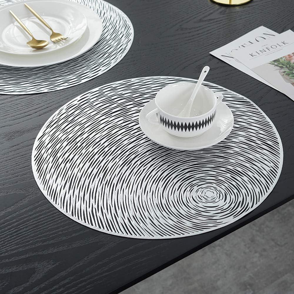 Round Placemats Set Heat Resistant Non Slip Waterproof Dining 4 Pack Hosoncovy