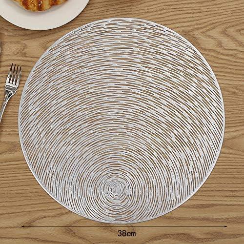 Round Placemats Set Heat Resistant Non Slip Waterproof Dining 4 Pack Hosoncovy