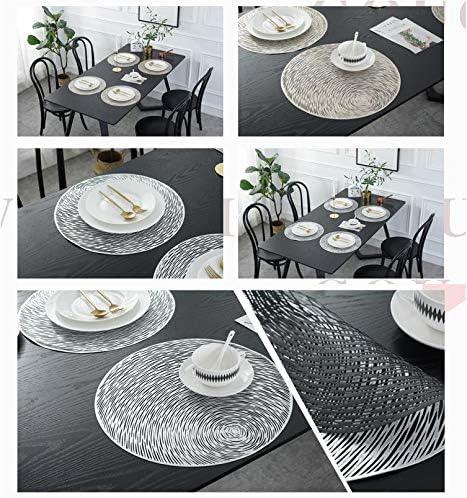 Round Placemats Set Heat Resistant Non Slip Waterproof Dining 4 Pack Hosoncovy