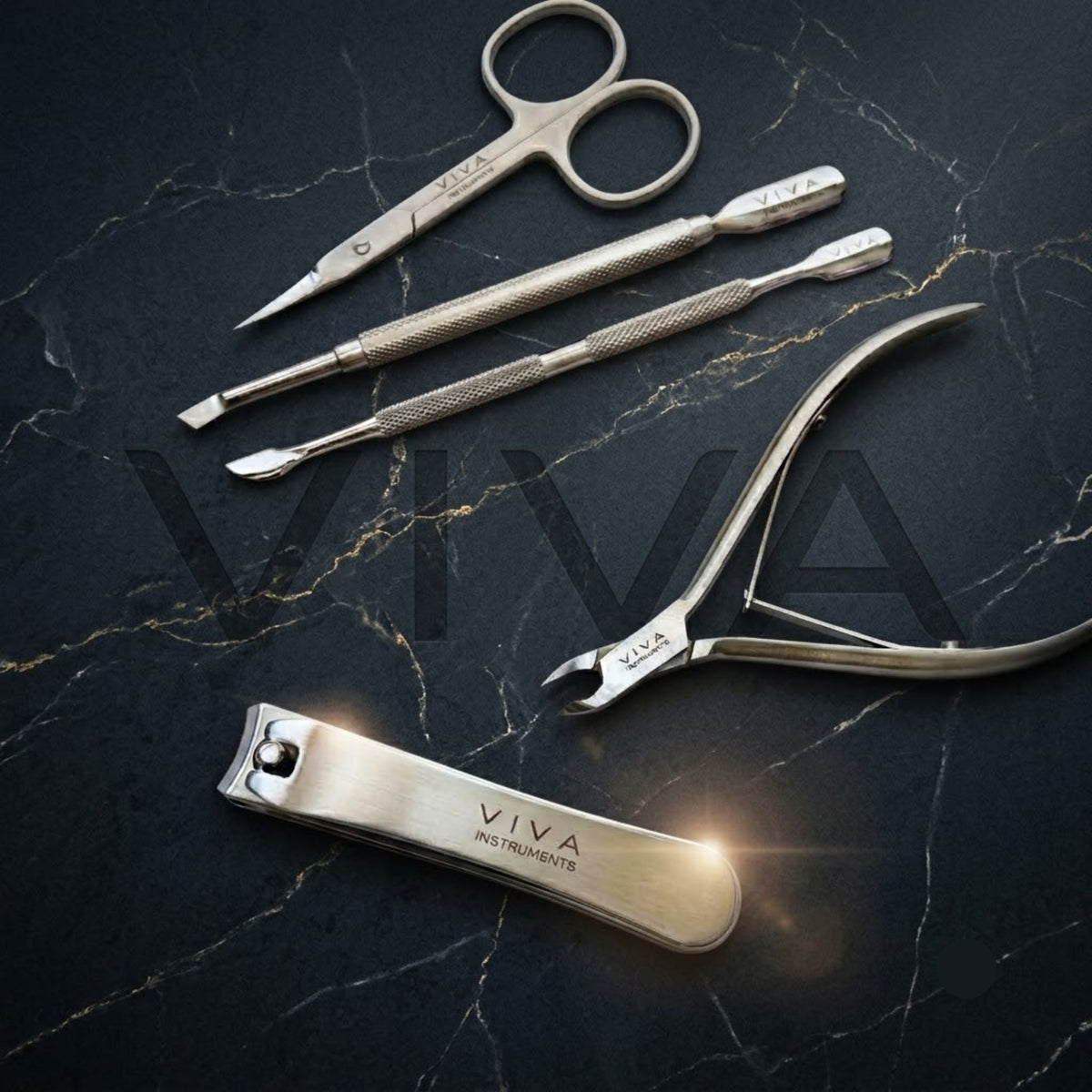 Silver Nail Tools - 5 Pieces
