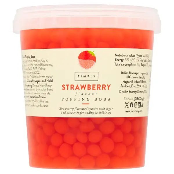 Simply Strawberry Flavour Popping Boba 870g