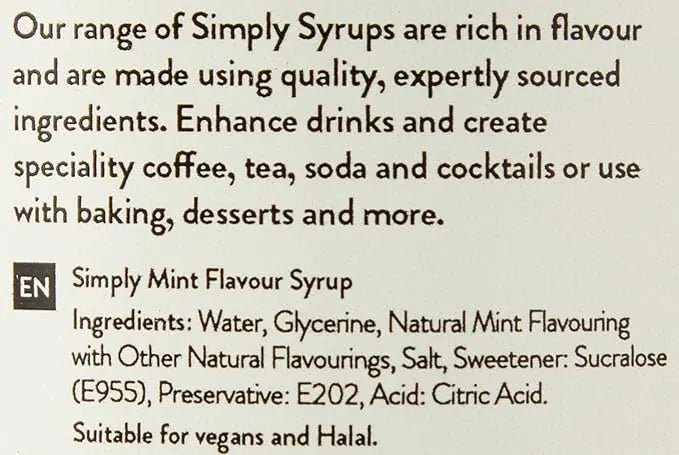 Simply Sugar Free Mint Syrup