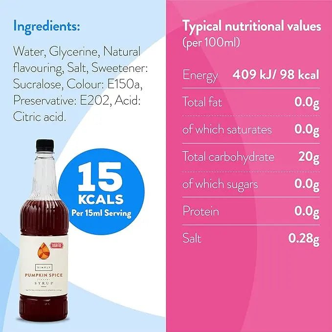 Simply Sugar Free Pumpkin Spice Syrup