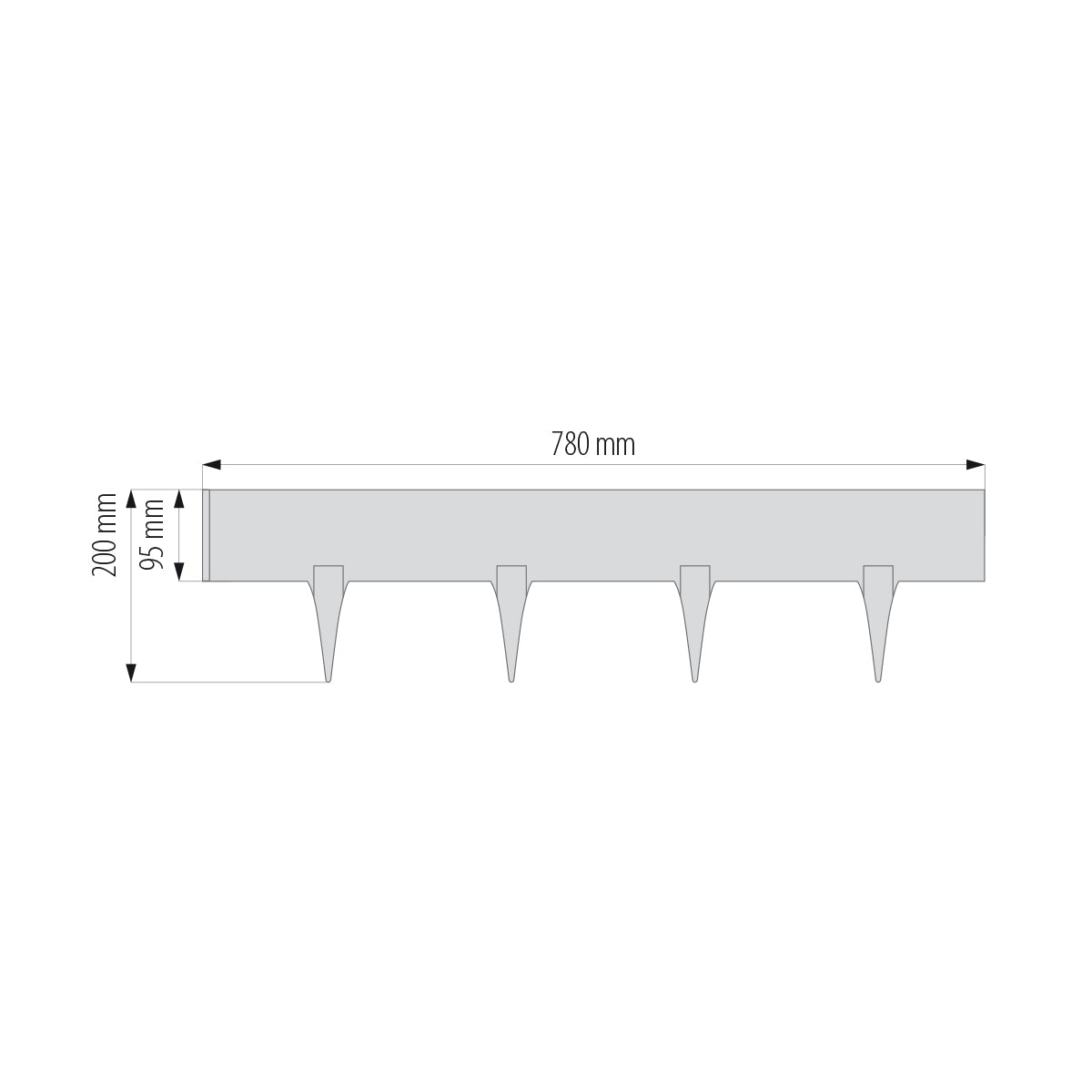 Lawn Edging, Plastic Palisade Slate Effect, 2.38m, Gray for Home and Garden Use