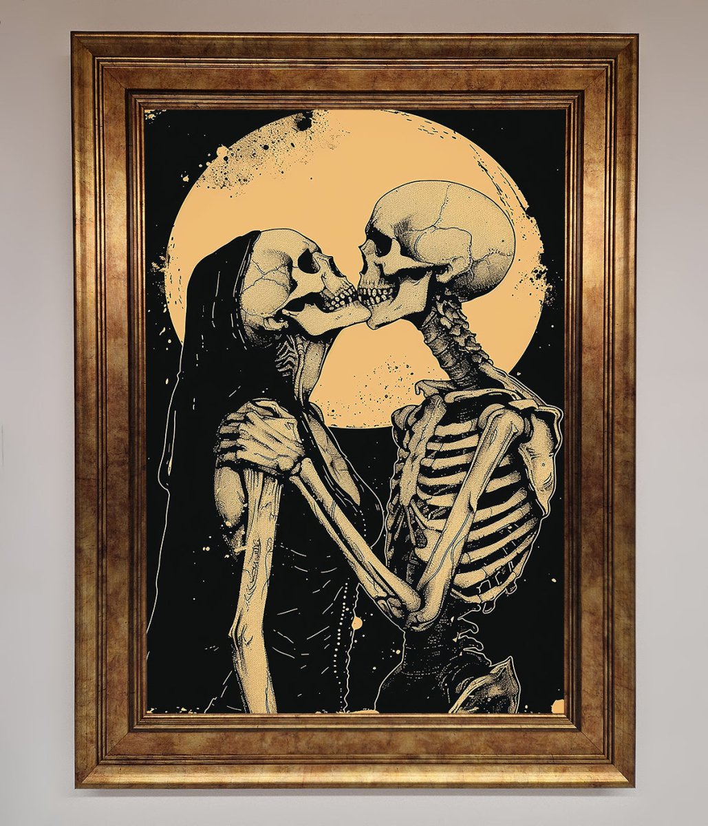 Skeleton Embrace Framed Poster