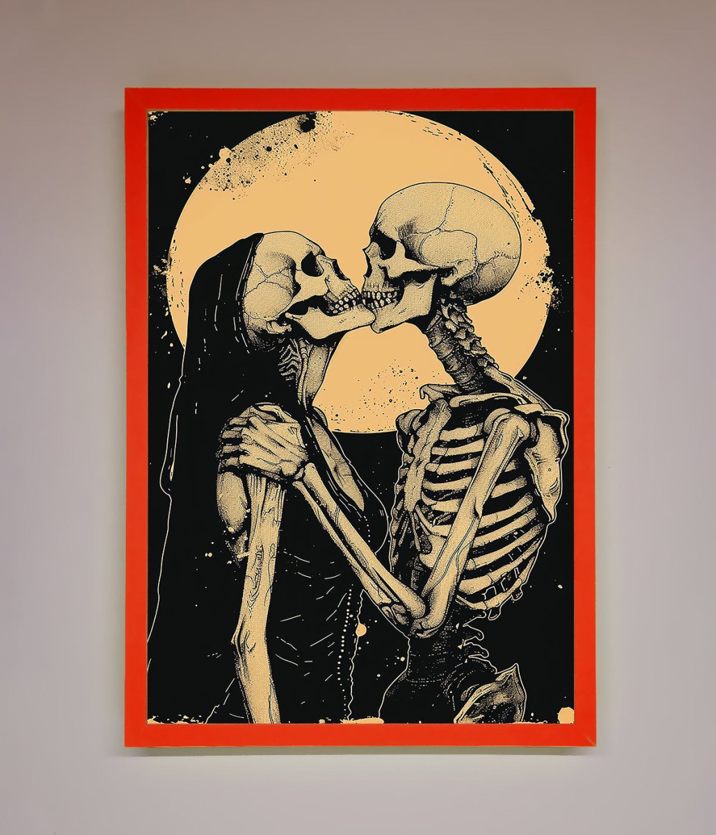Skeleton Embrace Framed Poster