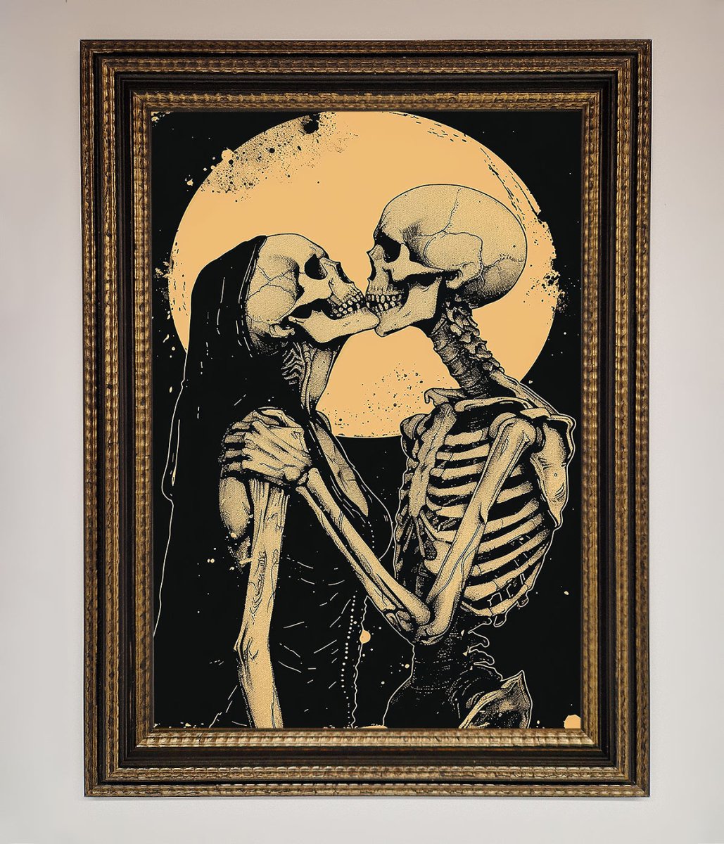 Skeleton Embrace Framed Poster