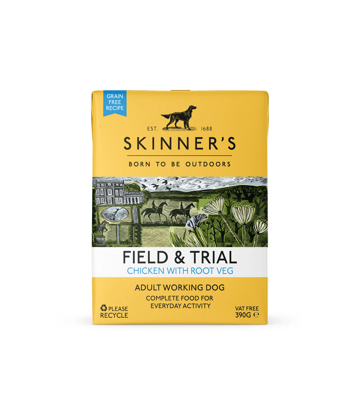 Skinners Field and Trial Adult Grain Free Chicken with Root Vegetables 390g - Case of 18