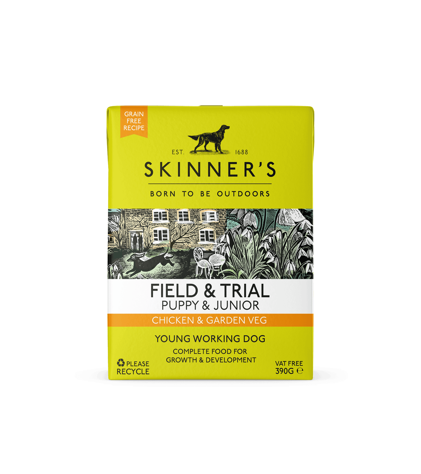 Skinners Field & Trial Puppy & Junior Chicken & Garden Veg GF 18 x 390g