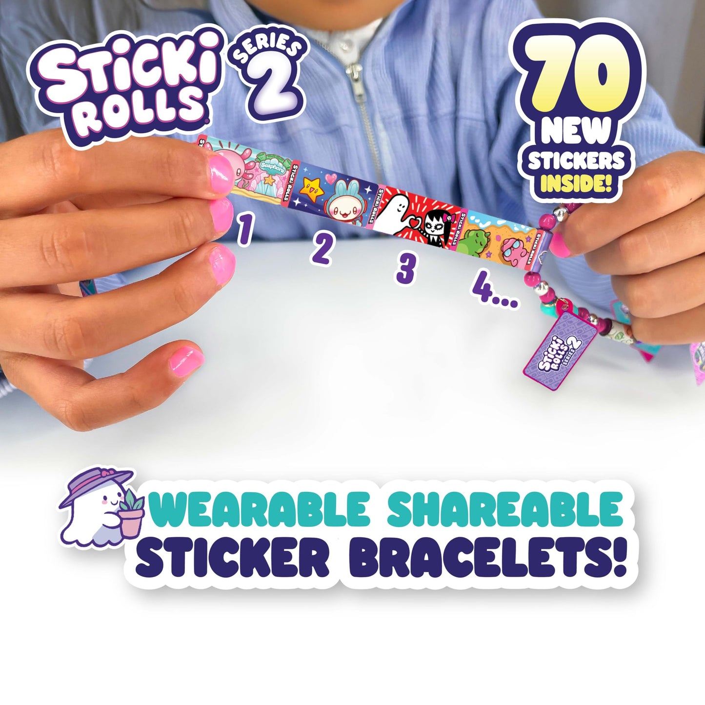 Sky Castle STICKI Rolls Sticki Bands – Original Wearable Sticker Bracelet (Series 2 Green)