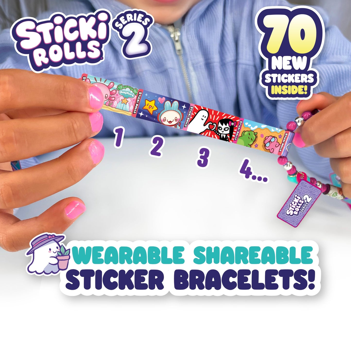 Sky Castle STICKI Rolls Sticki Bands – Original Wearable Sticker Bracelet (Series 2 Green)