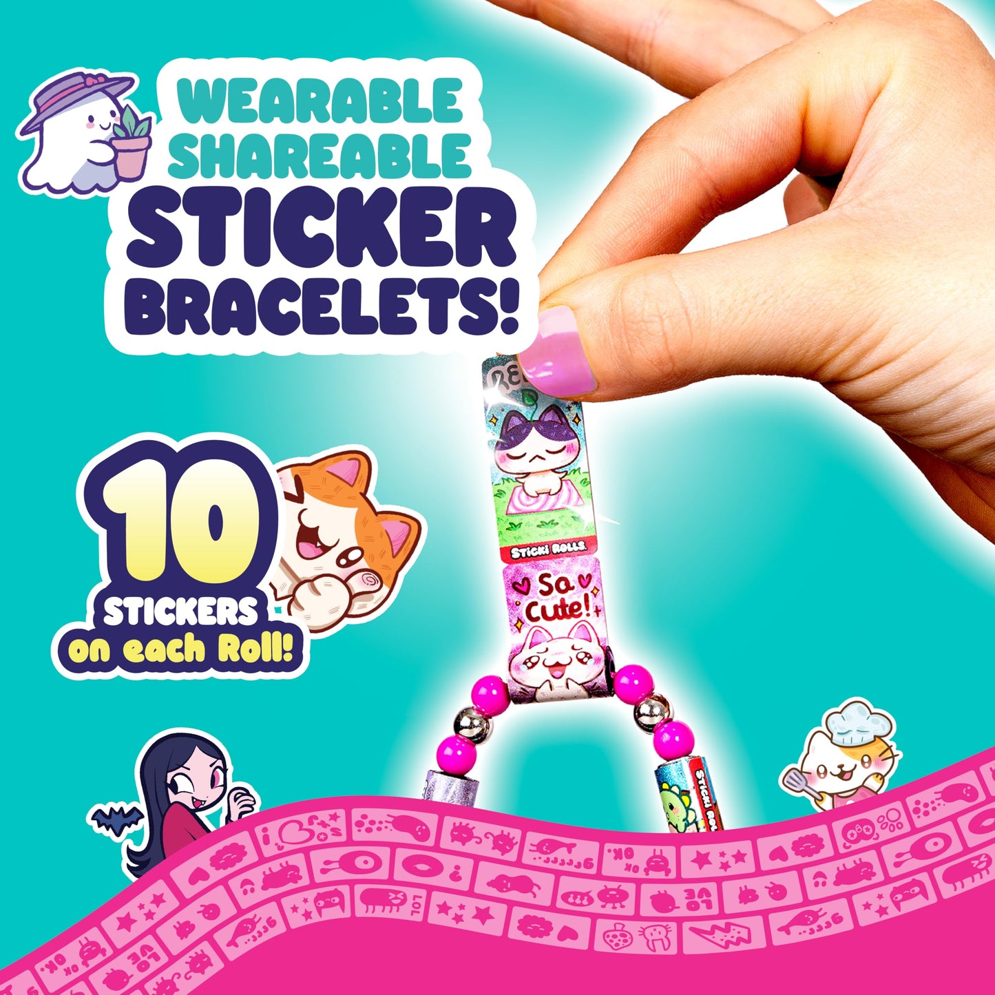 Sky Castle STICKI Rolls Sticki Bands – Original Wearable Sticker Bracelet (Series 2 Green)