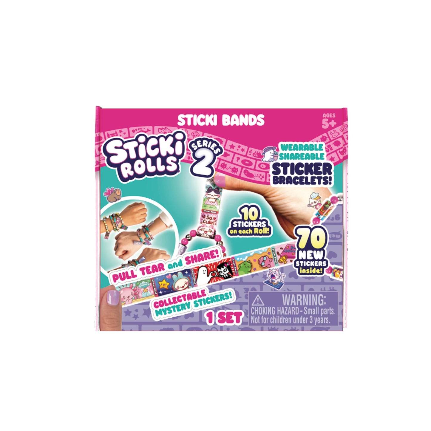Sky Castle STICKI Rolls Sticki Bands – Original Wearable Sticker Bracelet (Series 2 Green)