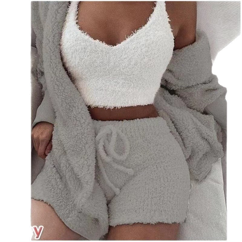 Plush Home Clothes Casual 3-Piece Set