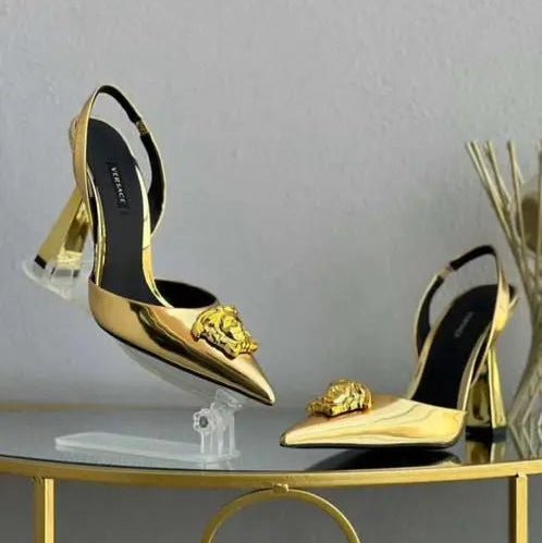 Slingback Heels with Embellishments.