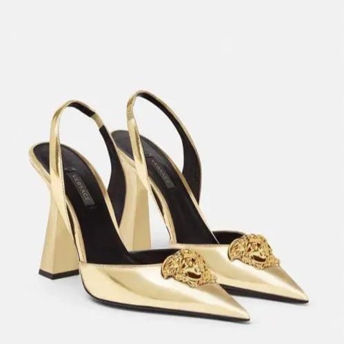 Slingback Heels with Embellishments.