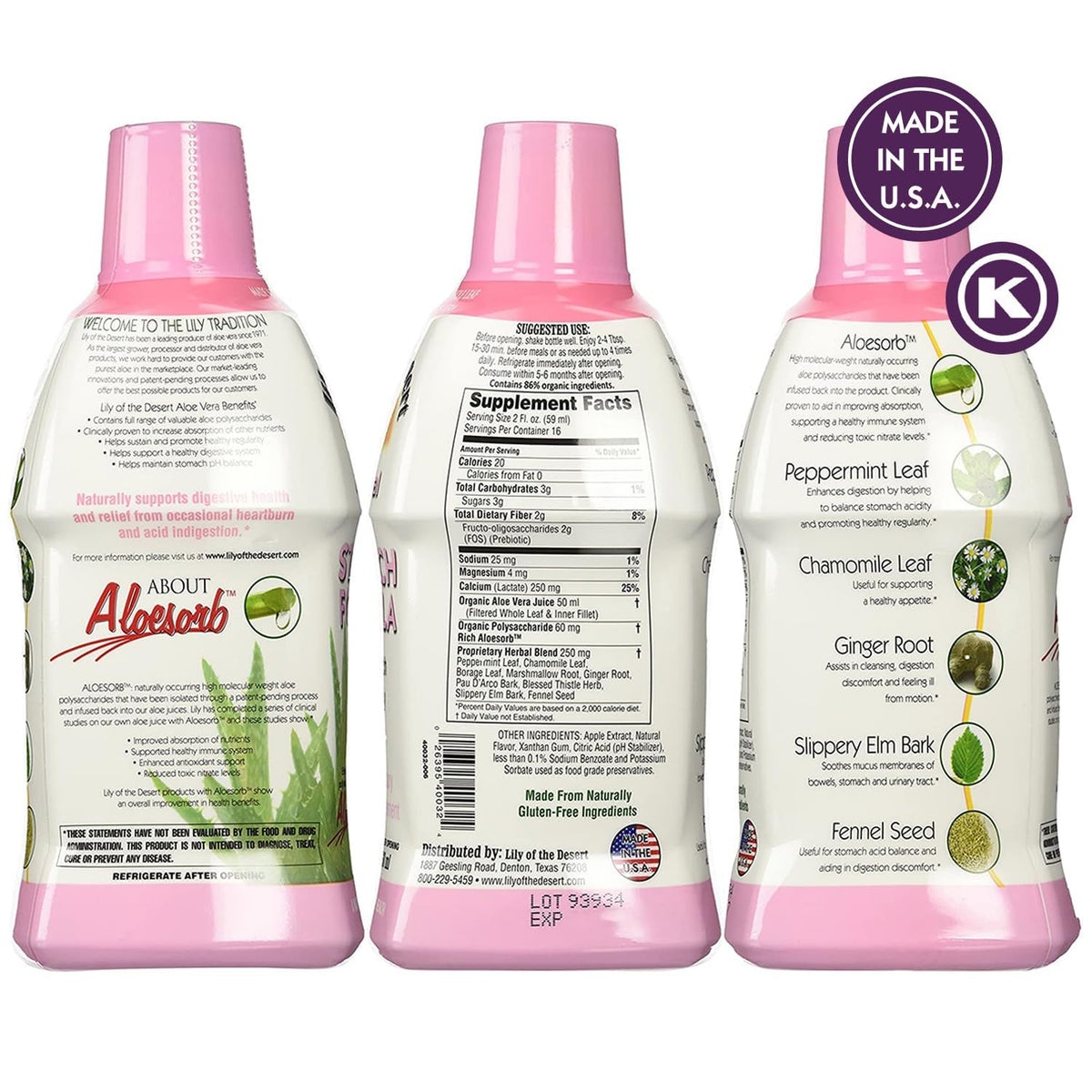 Lily of the Desert Aloe Vera Stomach Formula – Digestive Wellness, 32 oz