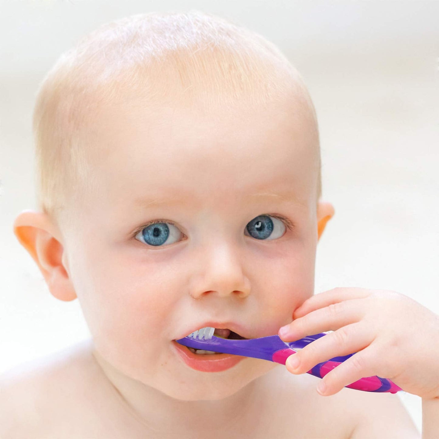 Slotic Baby & Toddler Toothbrush (0-2 yrs) - Extra Soft Bristles, Easy-Grip Handle, 6-Pack