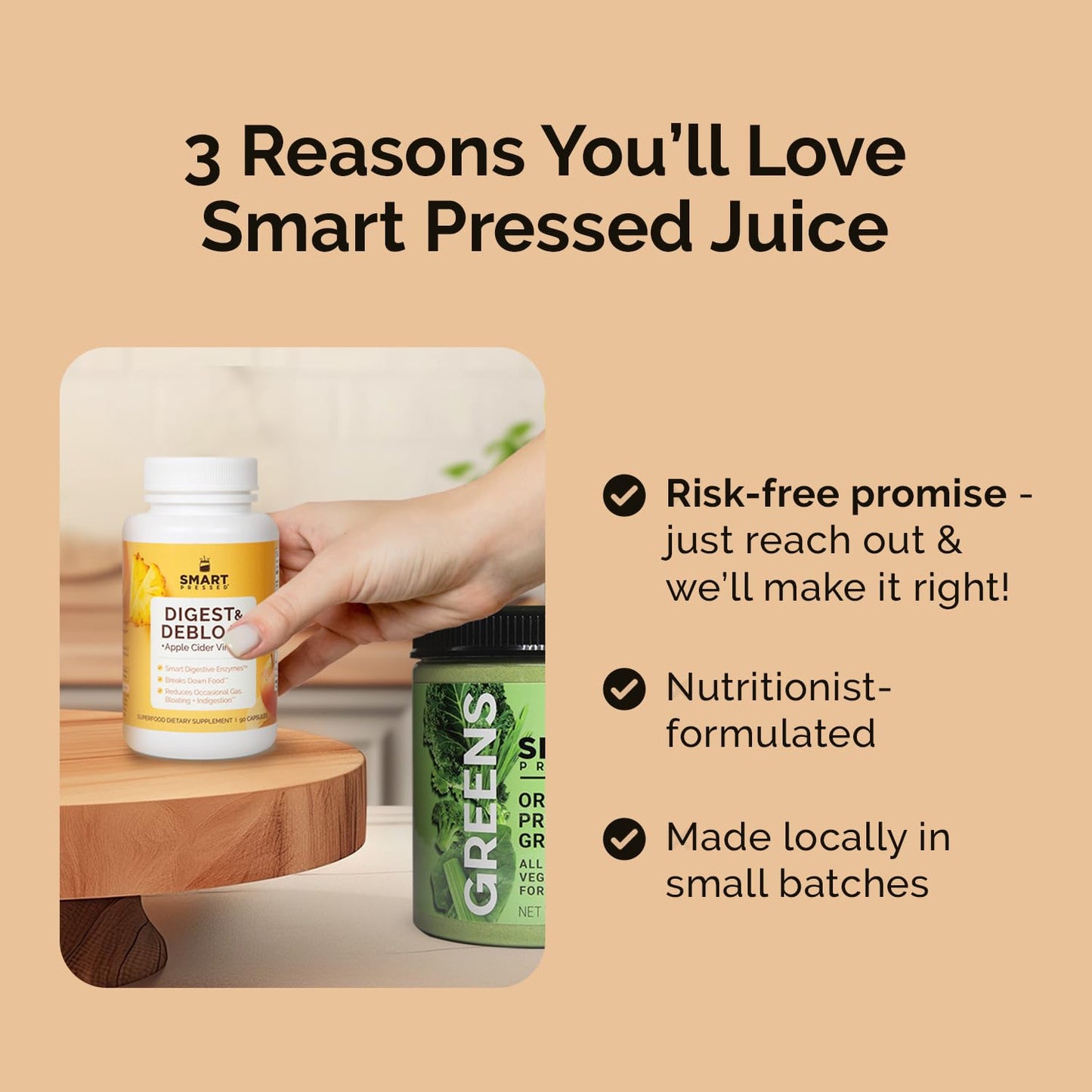 SMART Digestive Enzymes – Debloat & Fast-Acting Formula for Acid Reflux, Indigestion, Gas & Bloat | Apple Cider Vinegar, 90 Capsules, Made in USA