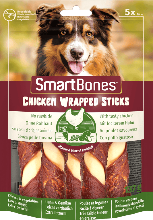 SmartBones Chick Wrap Stick Med 5pc x 10