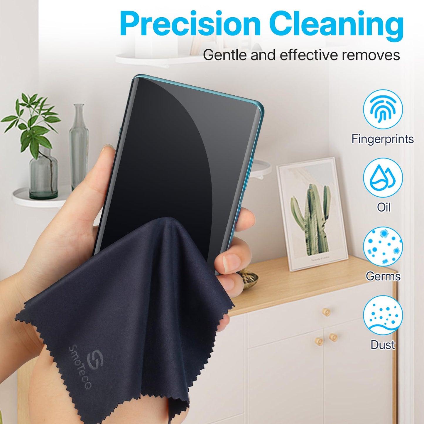 SmoTecQ Eyeglass Cleaning Wipes Kit – 180 Wipes + 2 Microfiber Cloths