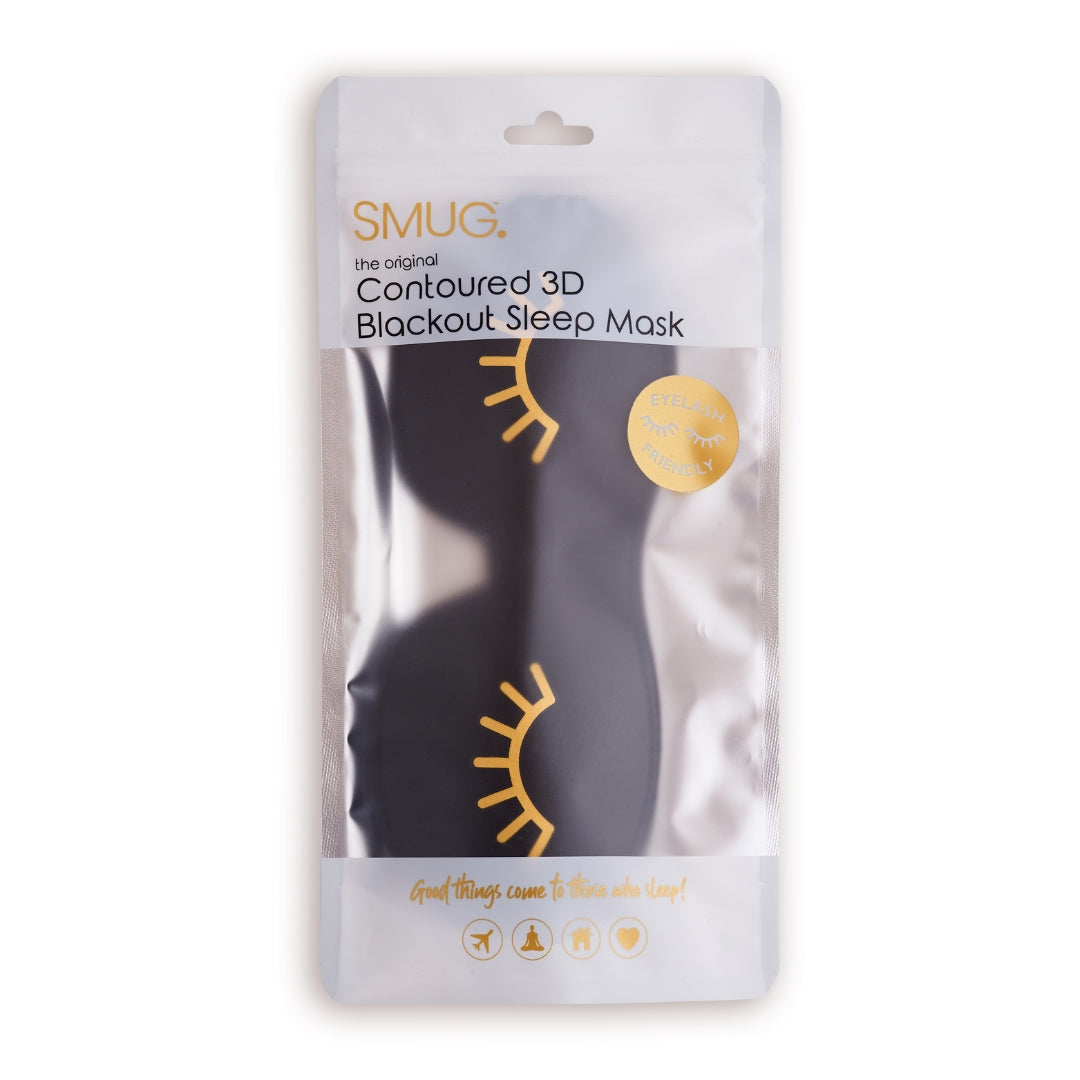 Contoured 3D Blackout Sleep Mask - Wink Print, Black
