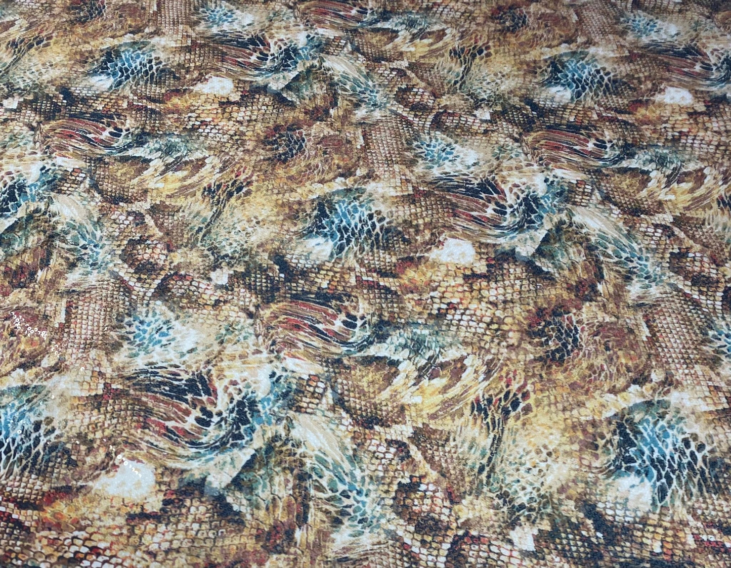 Brown Snake Sequin Fabric for Fashion Sewing