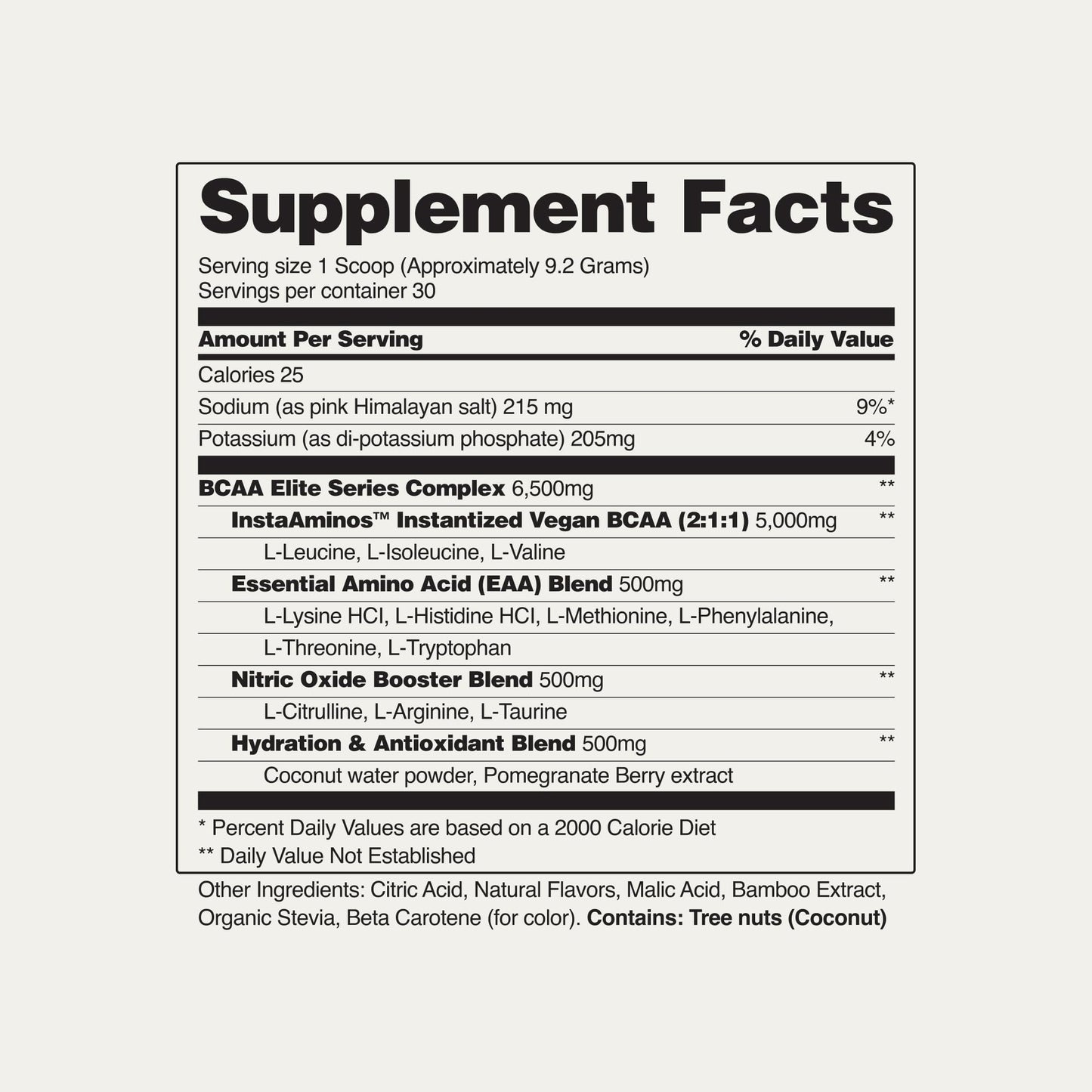 Snap Supplements Plant-Based BCAA Powder + Nitric Oxide Booster – 30 Servings