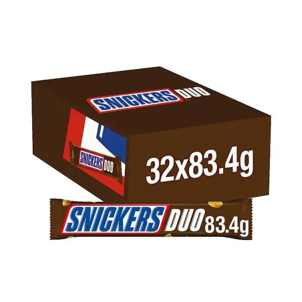 Snickers Caramel, Nougat & Peanuts Chocolate Snack Bar Duo 83.4g (Case of 32)