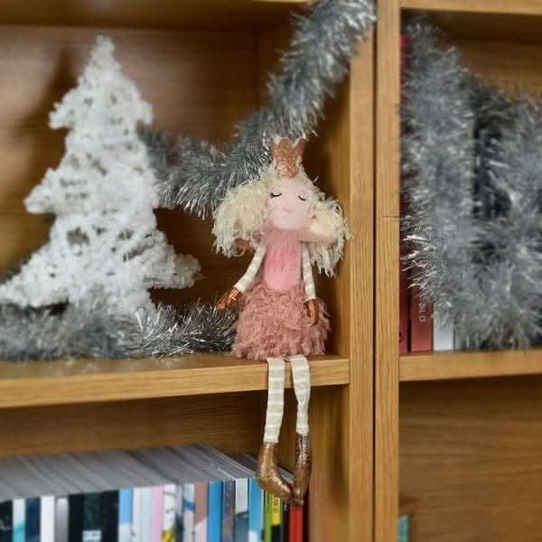 42cm Pink Fairy Princess Seated Plush Christmas Decoration