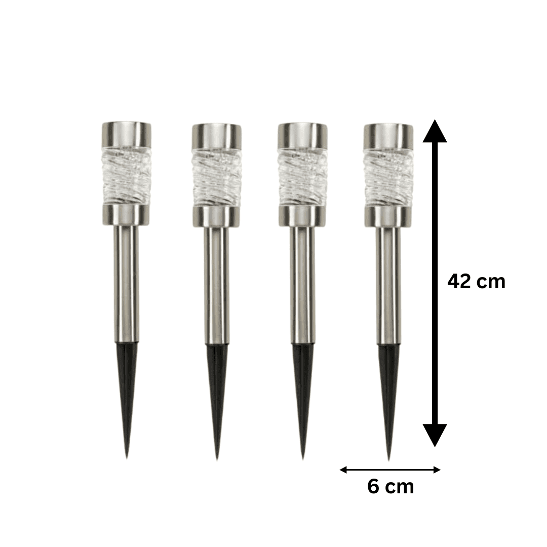 4 Pack Solar Garden Stake Lights with Removable Glass Lanterns