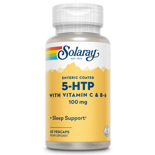 SOLARAY 5-HTP Sleep Supplement with Vitamin C & B-6 – Lab Verified, 60 Servings