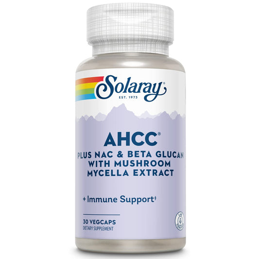 Solaray AHCC + NAC & Beta Glucan, Veg Cap (Plastic Bottle) – 30 Count