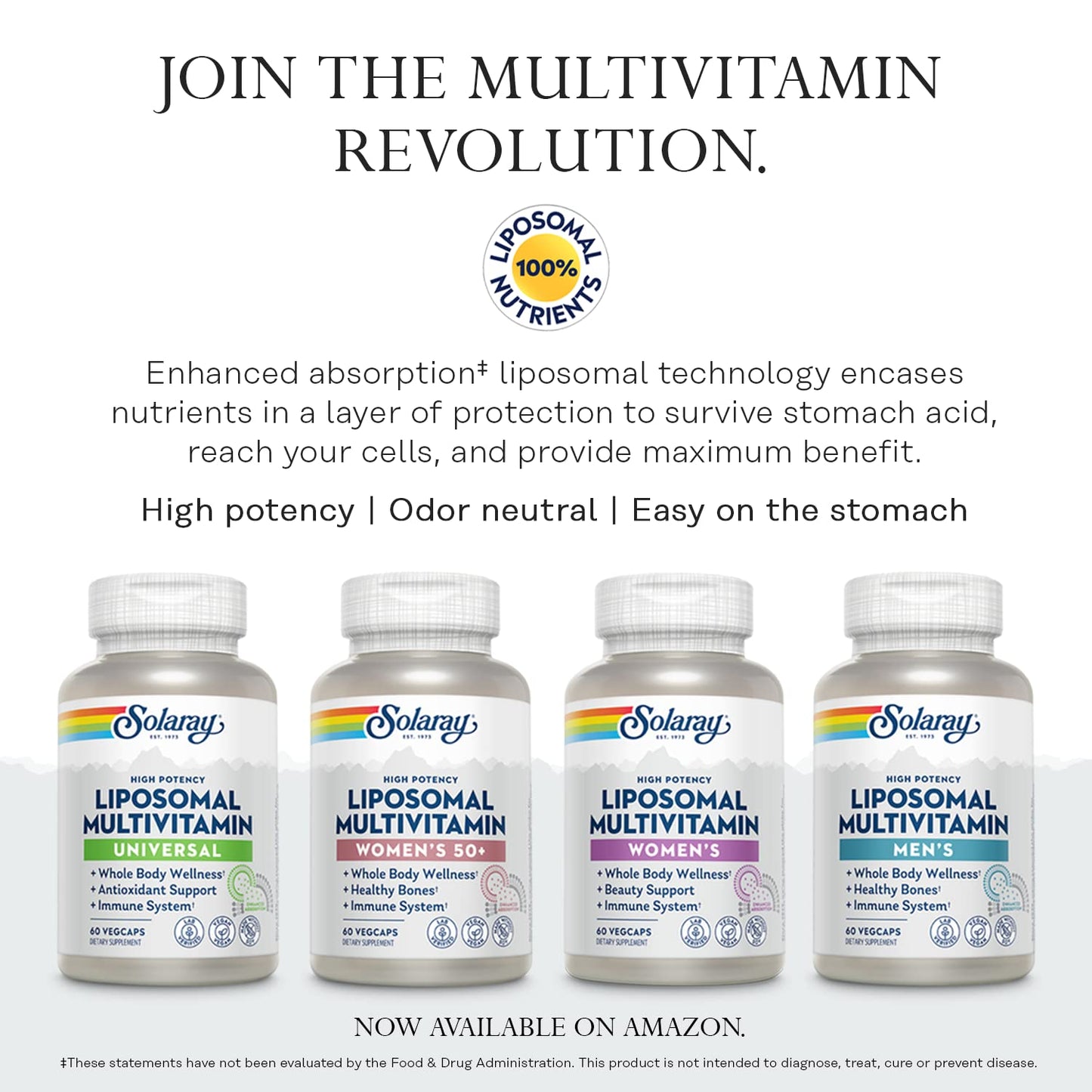 SOLARAY Once Daily High Energy Multivitamin – Iron Free, Immune Support, 30 Servings