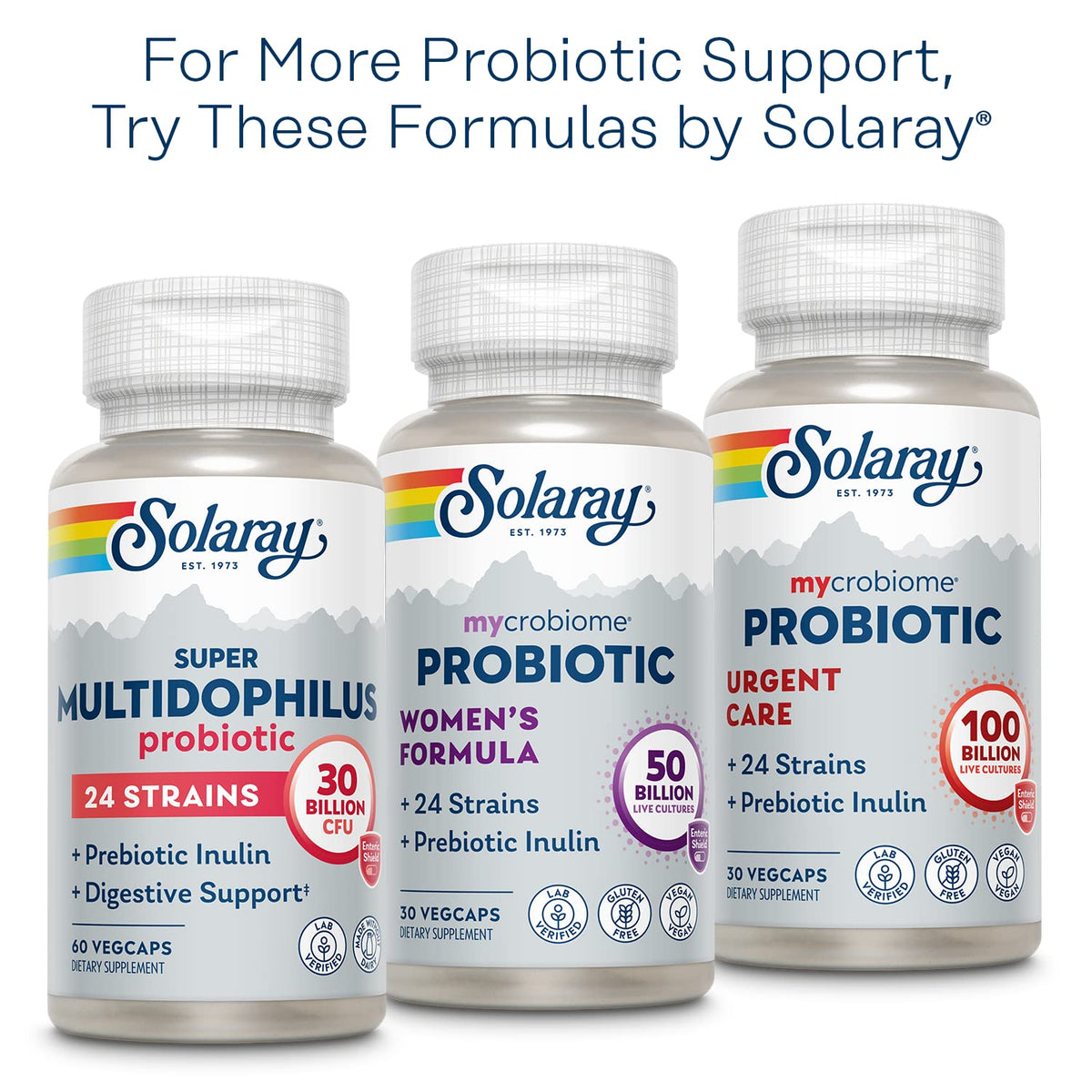 SOLARAY Multidophilus 12 Strain Probiotic – 20 Billion CFU, Digestive Health