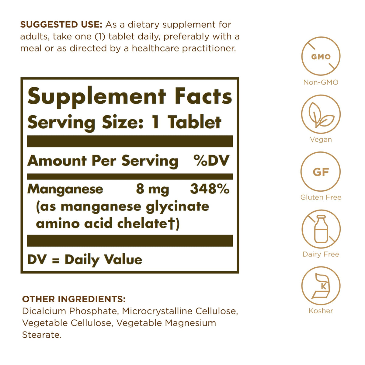 Solgar Chelated Manganese - 200 Servings | Bone, Joint & Nerve Health | Vegan, Non-GMO