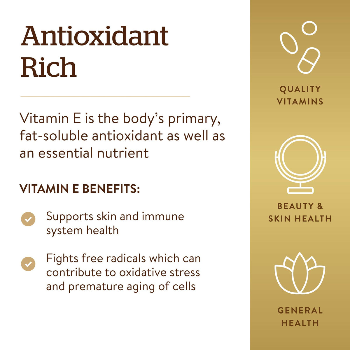 Solgar Vitamin E 670 mg (1000 IU) – 180 Softgels | Natural Antioxidant for Skin & Immune Support