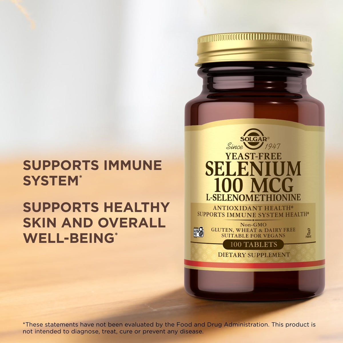 Solgar Yeast-Free Selenium 100 mcg – 4-Pack (400 Total Servings) | Gluten Free, Non-GMO, Dairy Free, Kosher