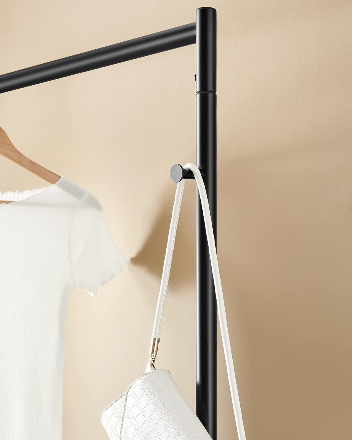 SONGMICS Clothes Rail, Coat Stand Rack Black with 2 Hooks