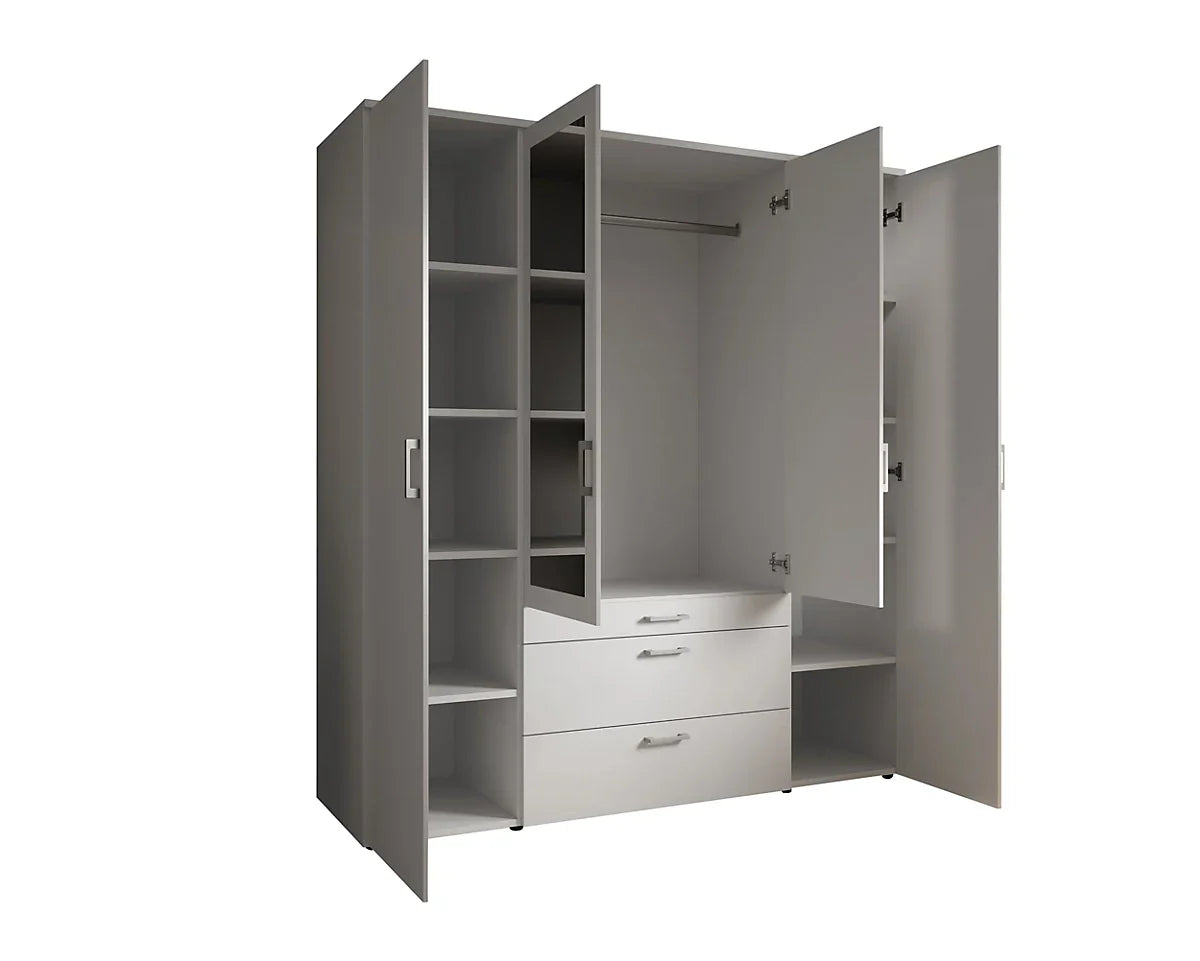 Vesala 4 Hinged Door Wardrobe with Mirror