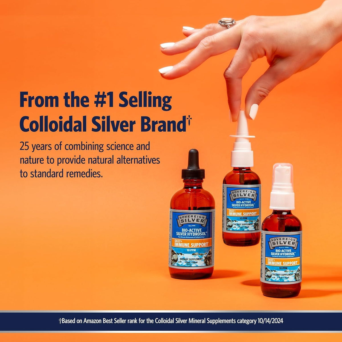 Sovereign Silver Immune Support - 10 ppm Colloidal Silver (4 oz / 118 mL)
