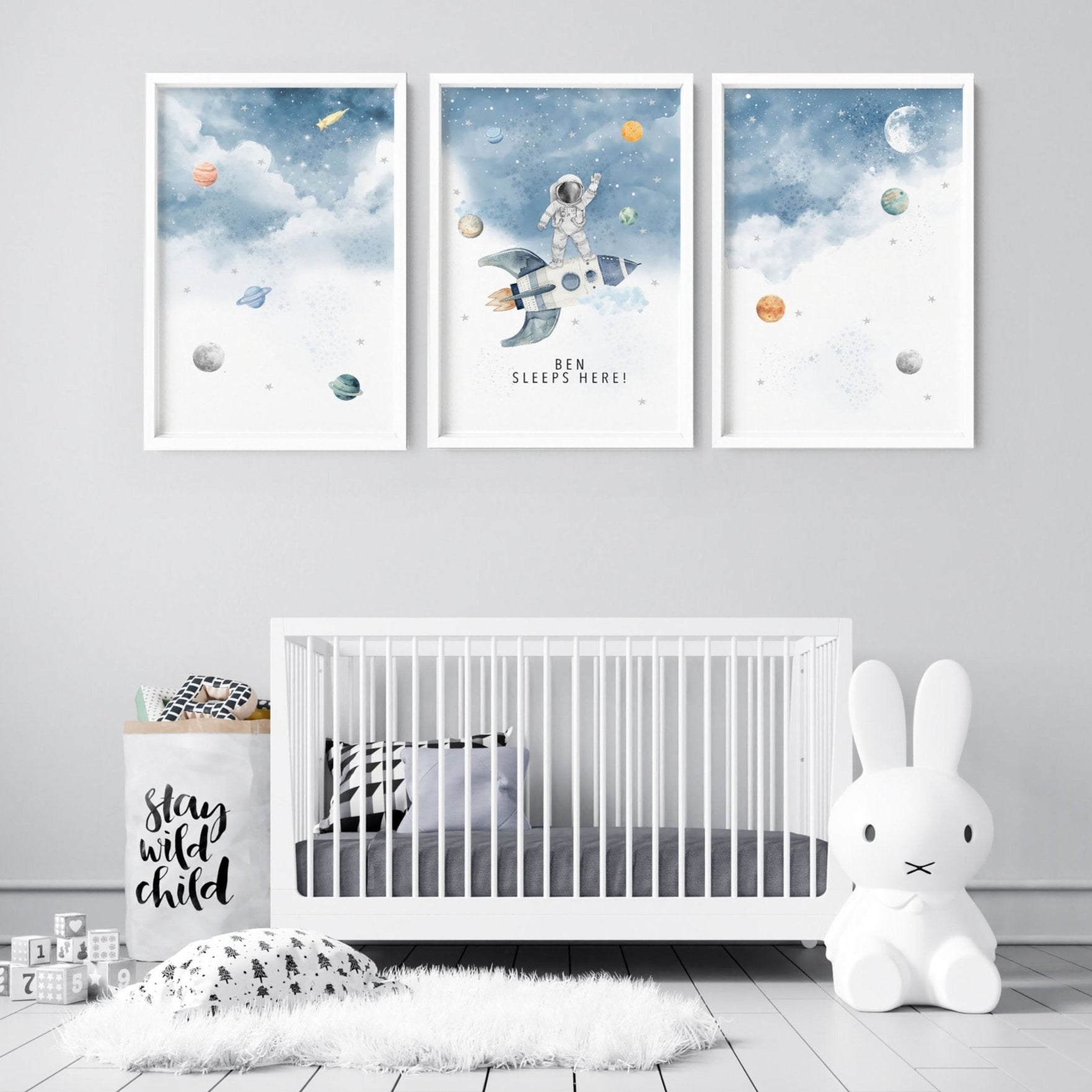 Space Nursery | Set of 3 wall art prints
