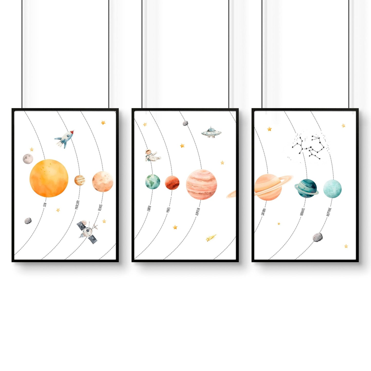 Space Posters | Set of 3 wall art prints