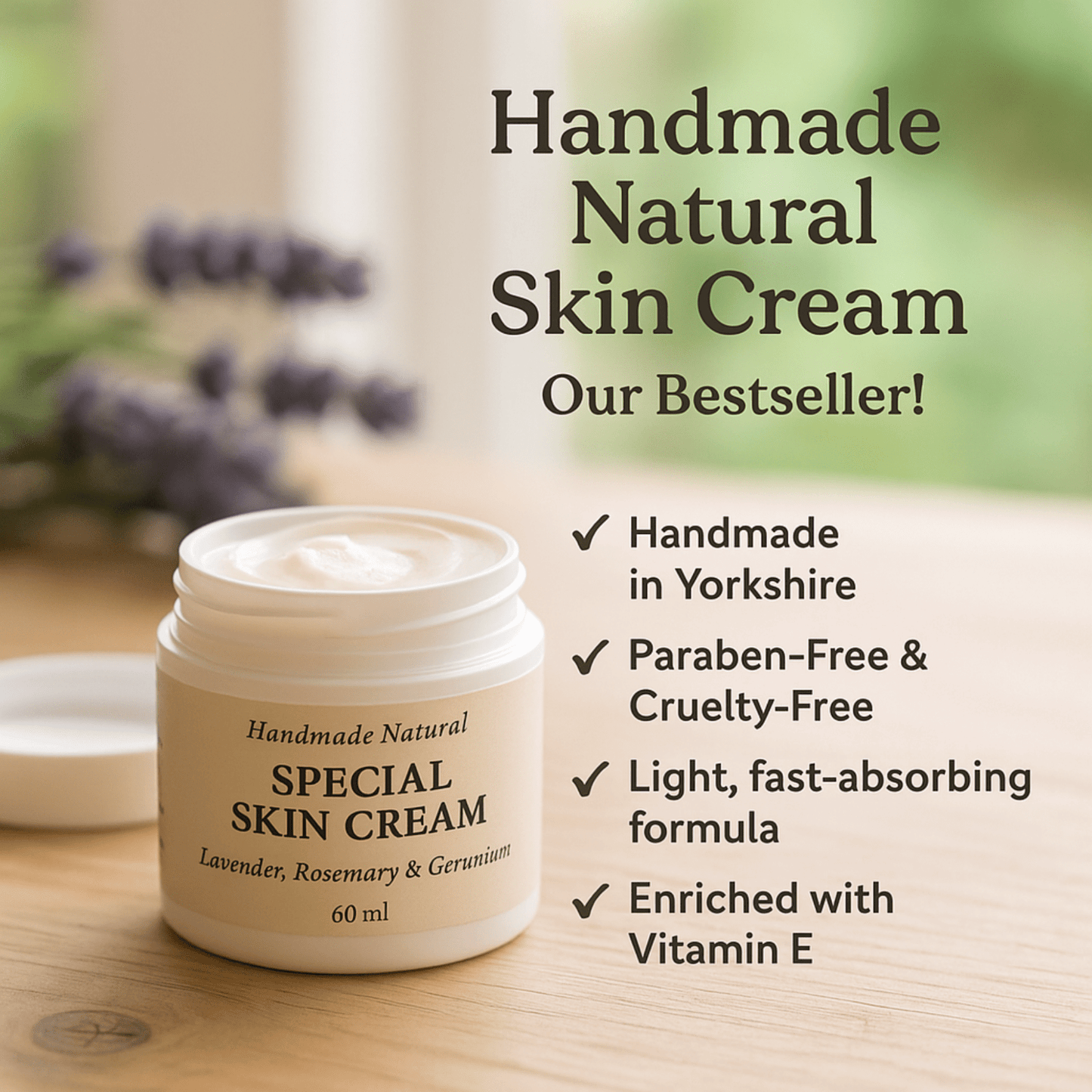 Special Skin Cream Anti Ageing Face Body Neck Moisturiser Lavender Vitamin E
